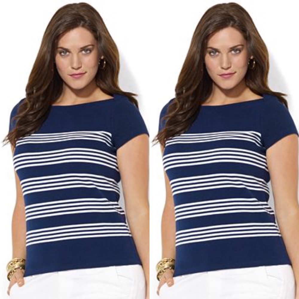 Ralph Lauren Striped Navy & White Sweater